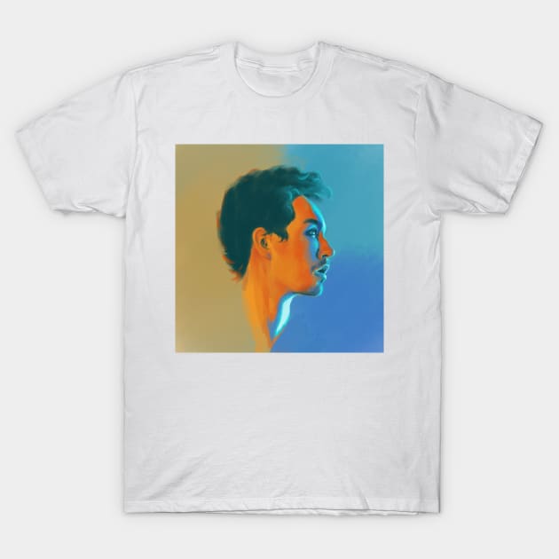 Klaus Hargreeves // Robert Sheehan Oil Portrait T-Shirt by brainbag